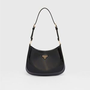 Prada Cleo Patent Leather Black Shoulder Bag